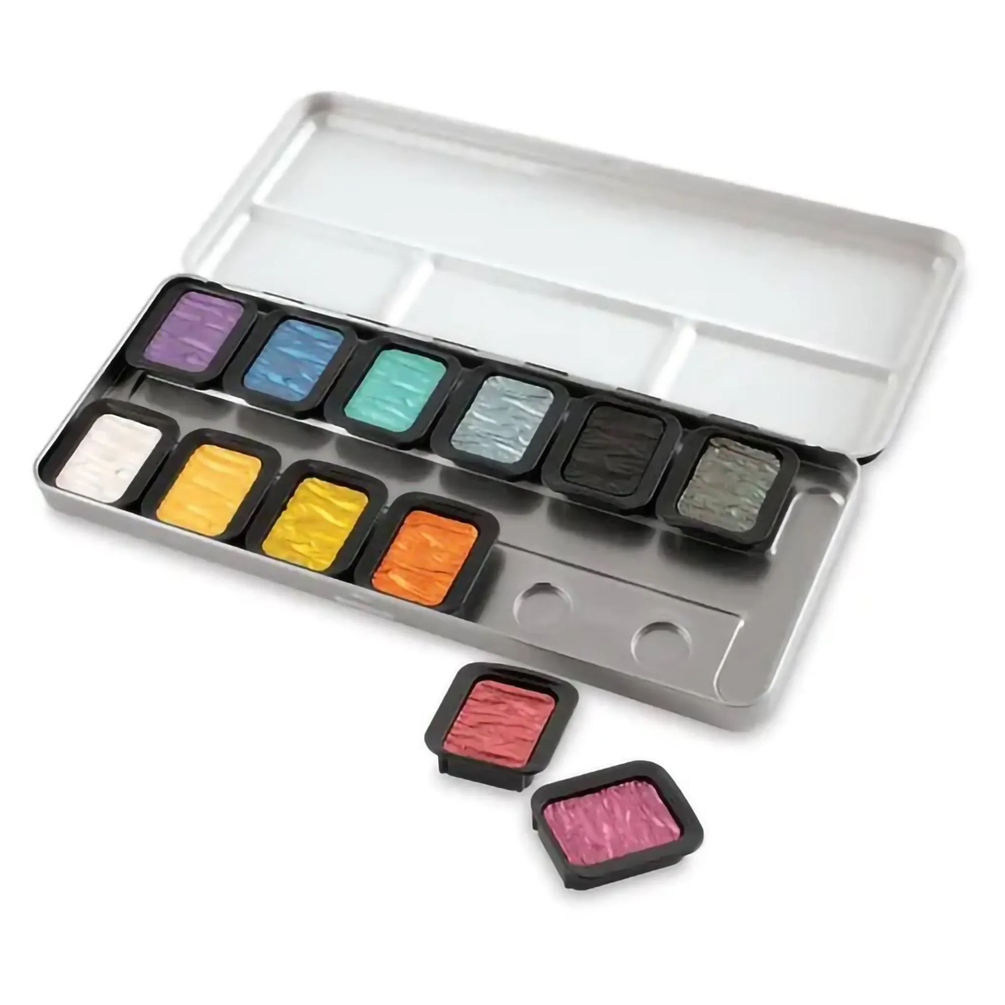 FINETEC HALF PAN SET/12 - PEARLESCENT RAINBOW