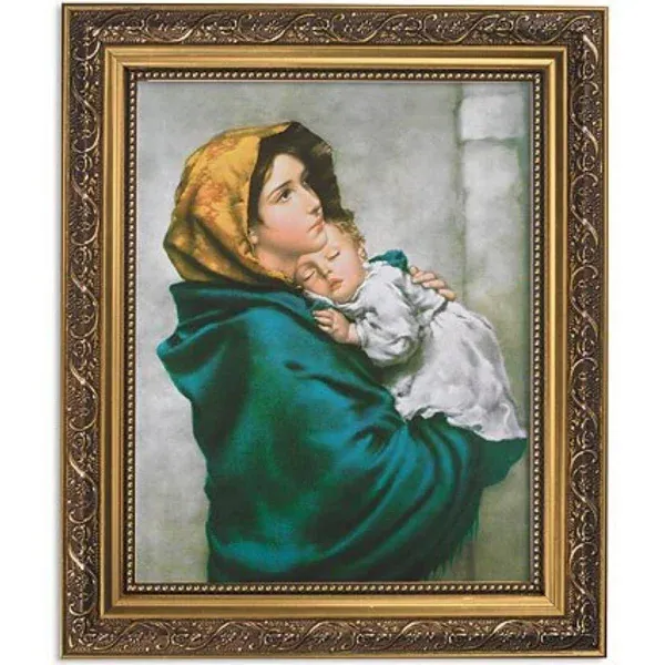 Madonna of the Streets Framed Print 11&#034;x13&#034; Gold Finish Frame NEW Gerffert Mary