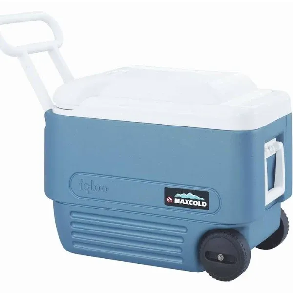 Igloo 34814 Roller Cooler MaxCold Blue 40 qt Blue