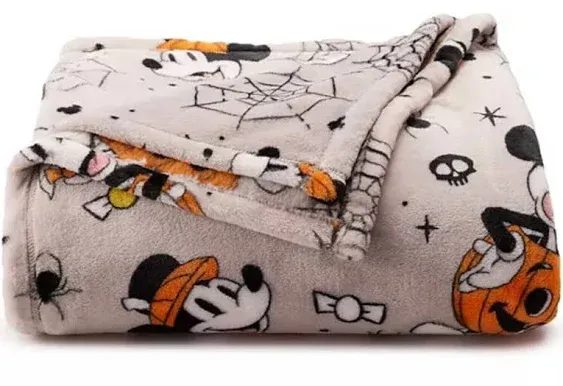 Halloween Pumpkin Mickey Mouse Soft Throw Blanket 5&#039; x 6 ft -The Big One -New