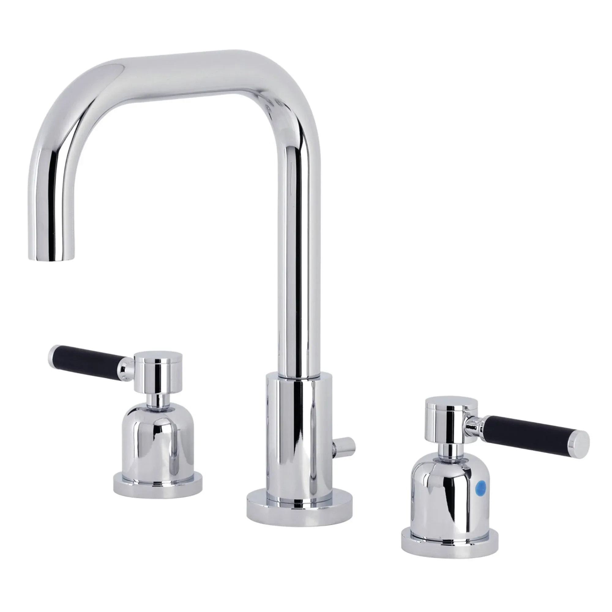 Kingston Brass FSC8931DKL Kaiser Widespread Bathroom Faucet with Brass Pop-Up, Polished Chrome