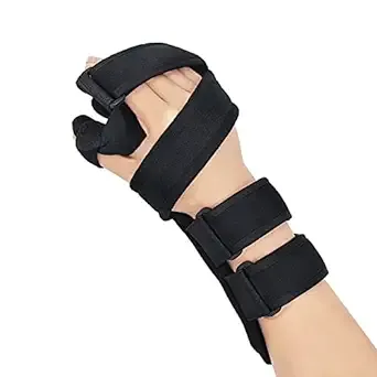 OSK Soft Functional Resting Hand Splint for Flexion Contractures - Stroke Hand Brace by Restorative Medical - Corrective, Supportive Brace for Correction, Comfort & Pain Relief (Small, Left)