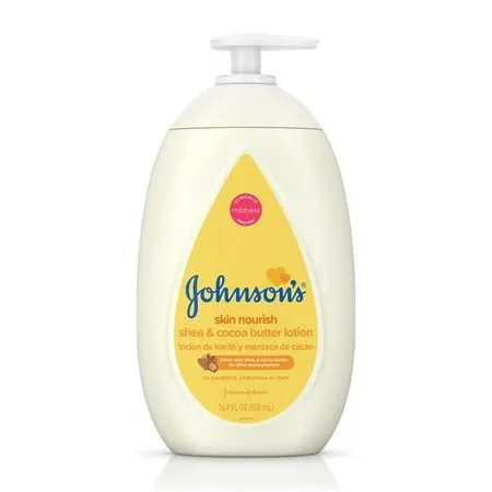 Johnsons Baby Skin Nourish Shea and Cocoa Butter Body Lotion Pump 16.9 Oz 2 Pack