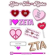 Zeta Tau Alpha- Sticker Sheet- Love Theme