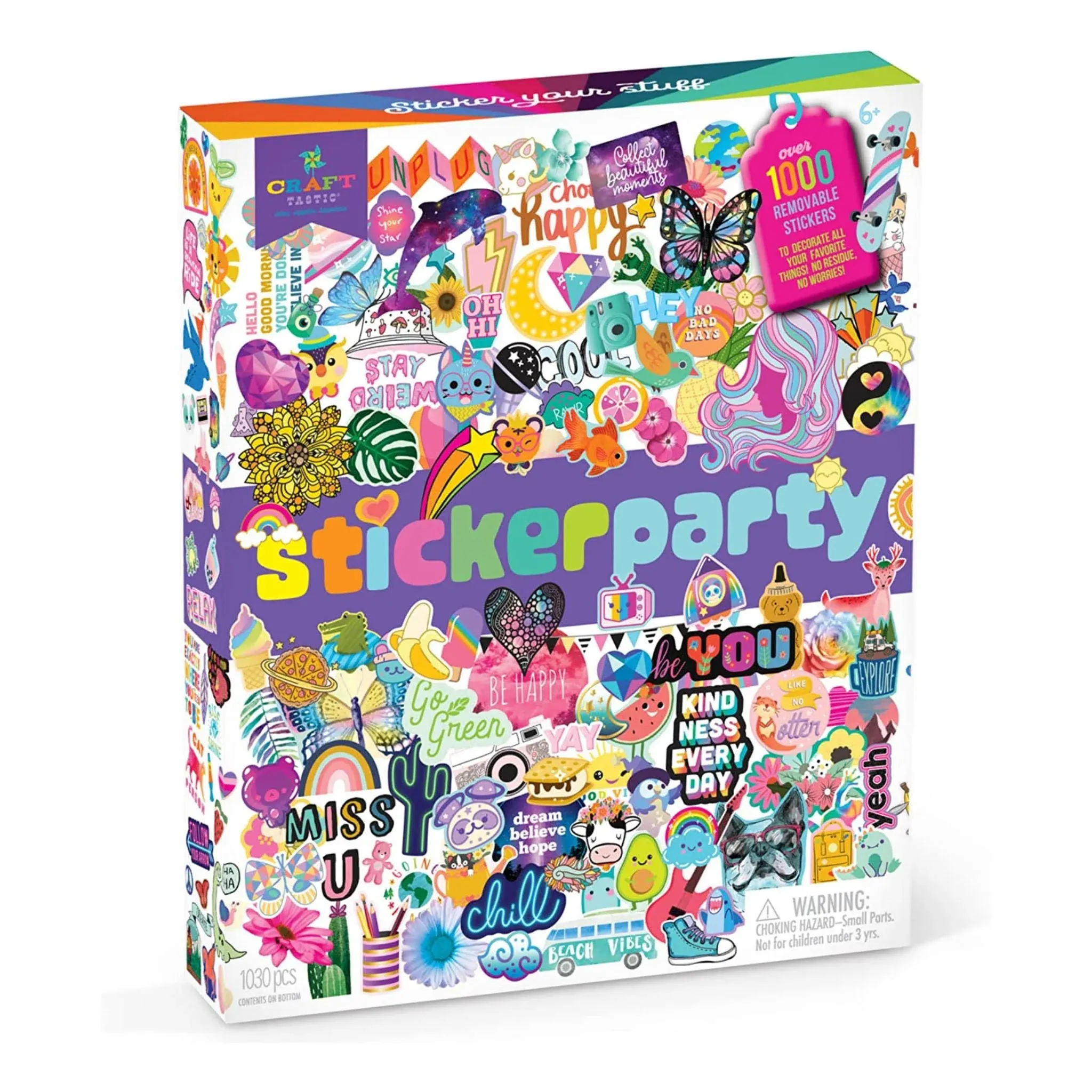 Craft-tastic – Sticker Party – Trendy VSCO Stickers – Decorate Journals, Water Bottles, Phones, and More – Stickers are Removable &amp; Won&#39;t Leave