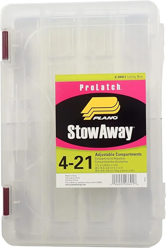 Plano 2-3601-00 Thin Stowaway with Adjustable Dividers, Clear, One Size (2360100)