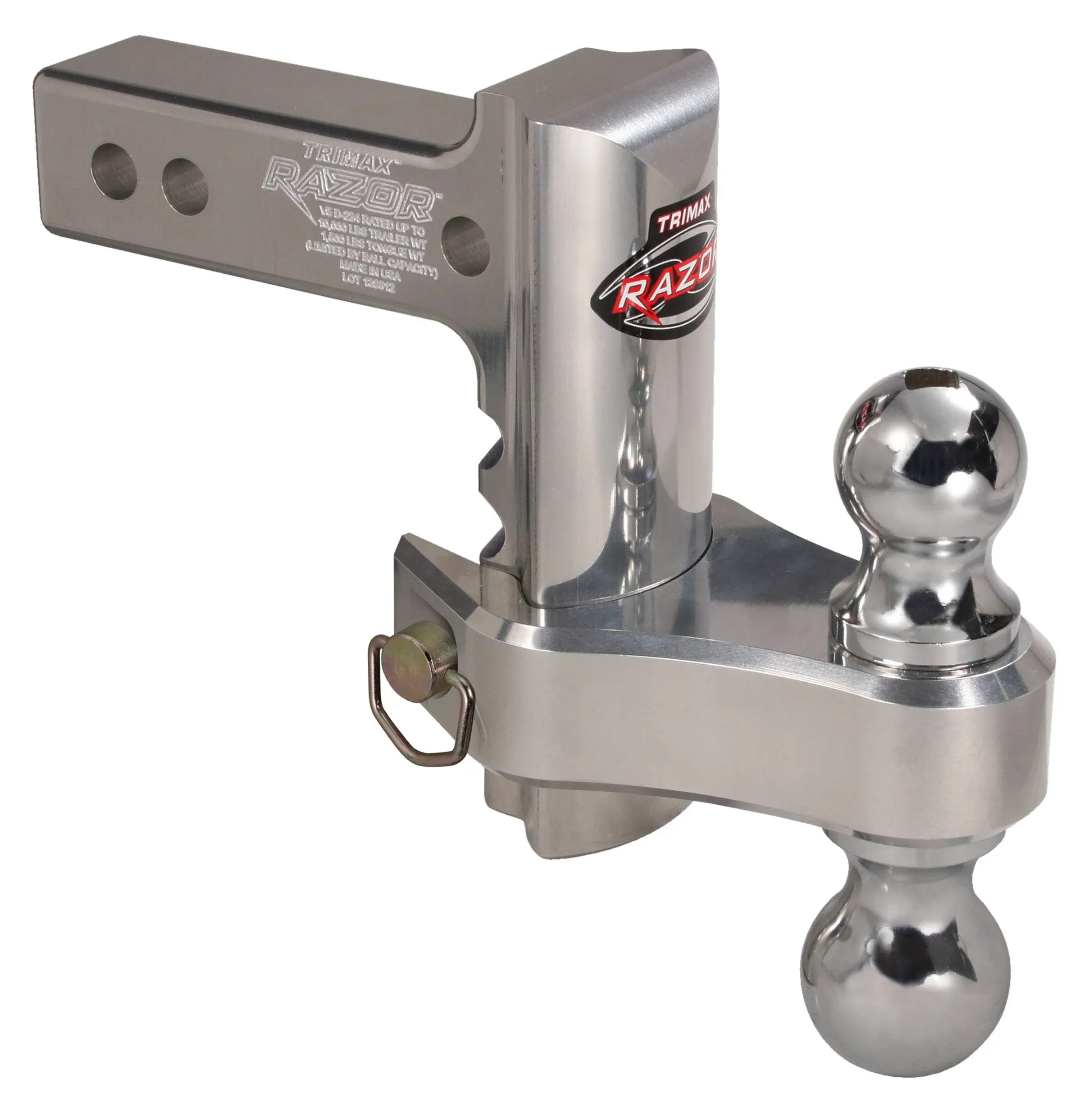 Trimax Trz6al-rp Razor 6" Aluminum Adjust Hitch-Dual Ball