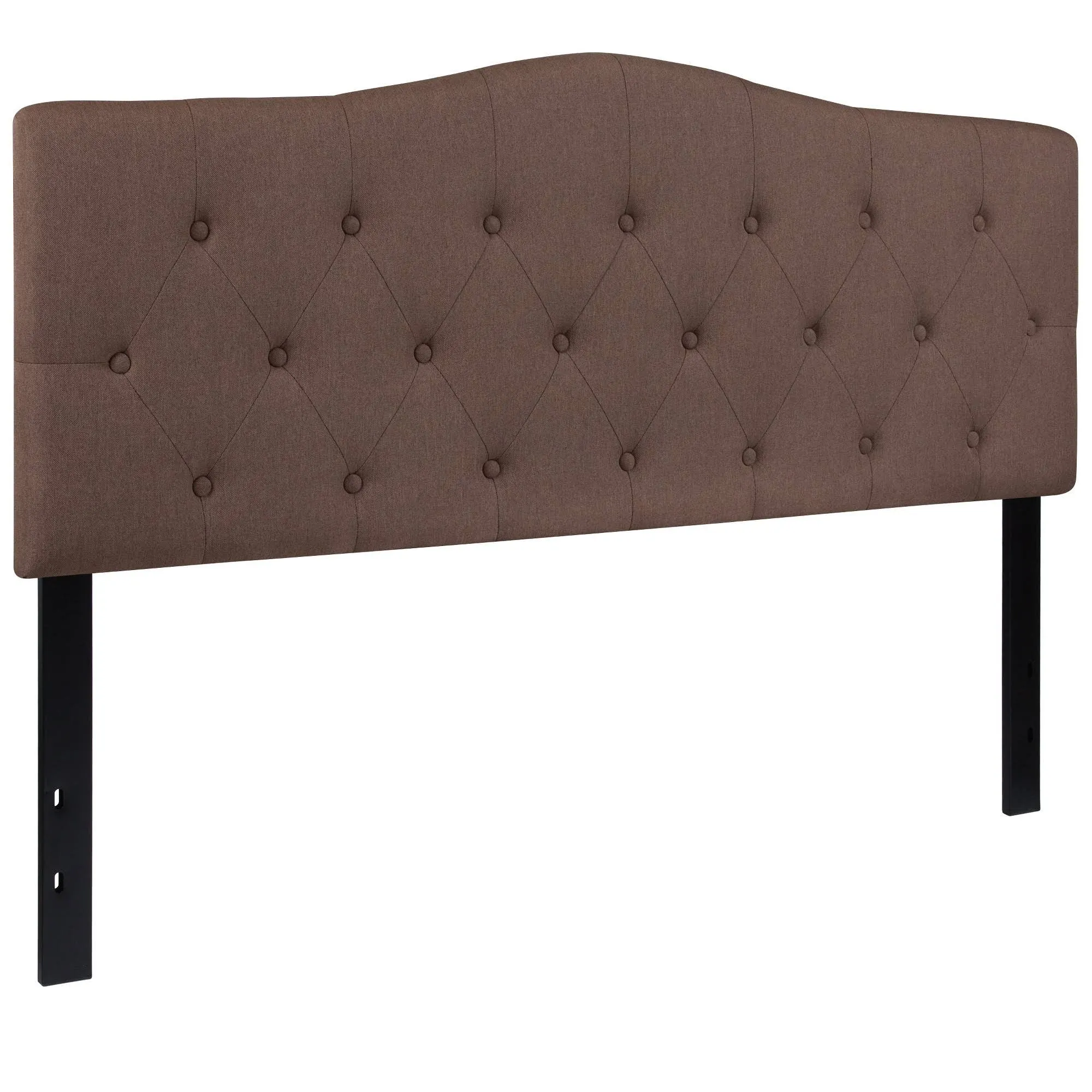 Emma + Oliver Tufted Upholstered Queen Size Headboard in Camel Fabric