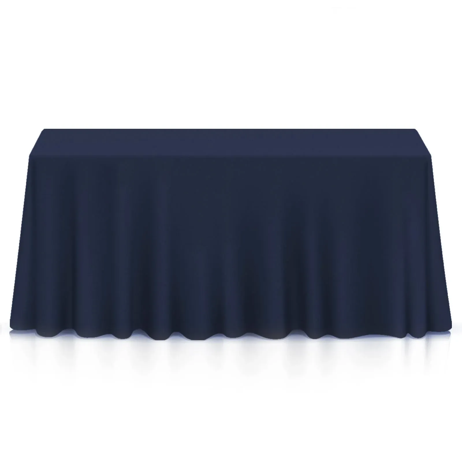 Lann's Linens - 90" x 156" Premium Tablecloth for Wedding / Banquet / Restaurant - Rectangular Polyester Fabric Table Cloth - Navy Blue