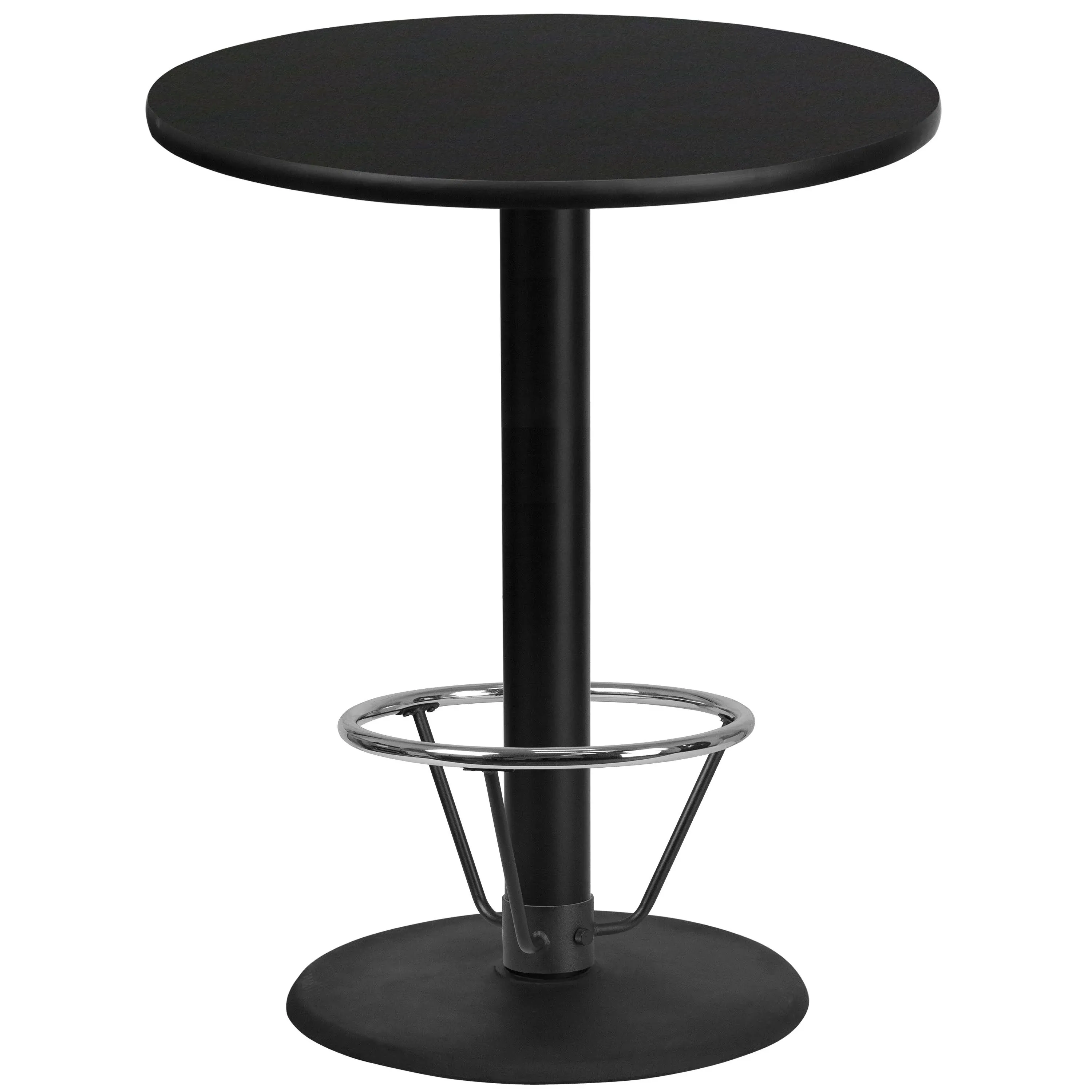 Flash Furniture 36'' Round Black Laminate Table Top with 24'' Round Bar Height ...