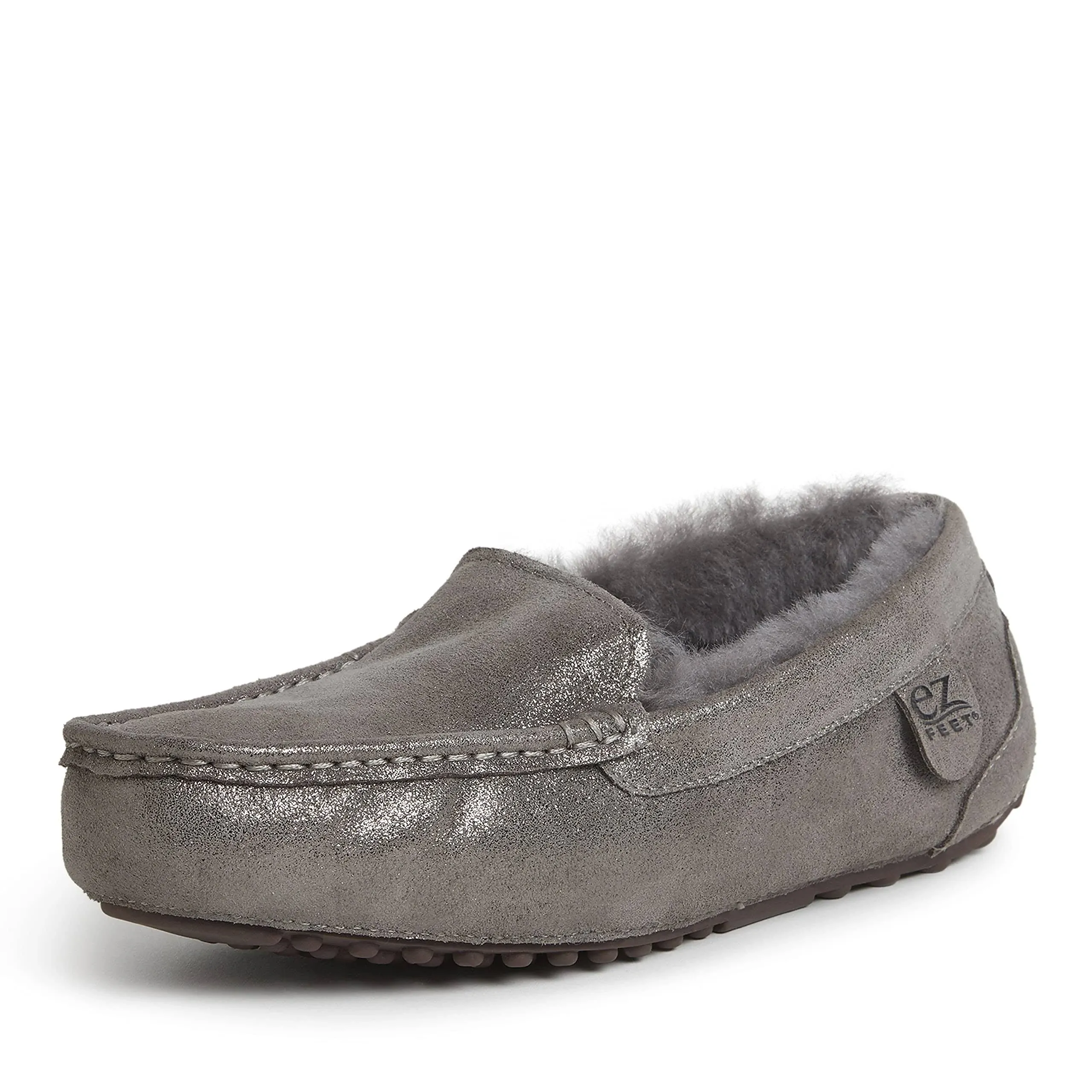 EZ Feet Women's Genuine Suede Moccasin Slipper