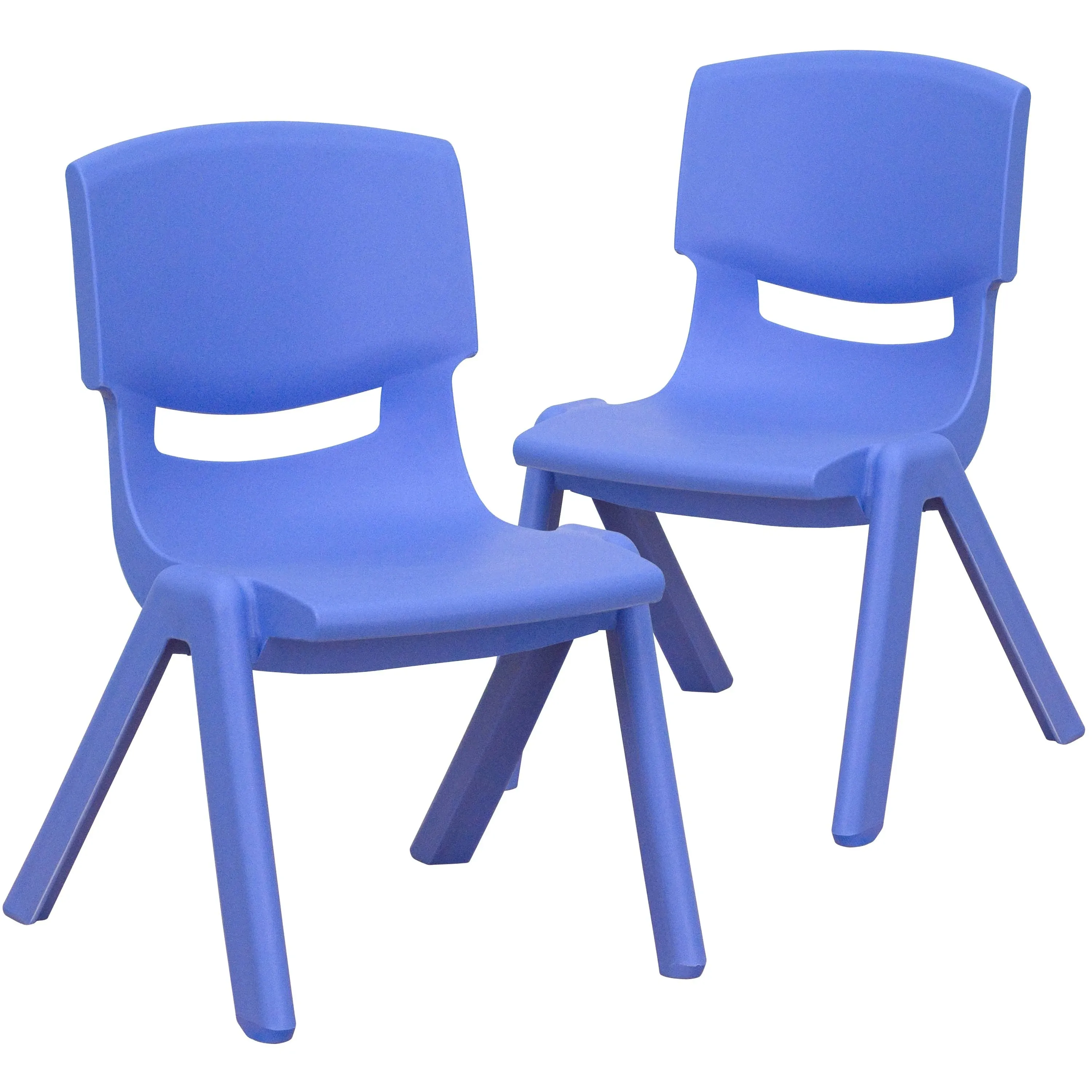 Flash Furniture 2 Pack Blue Plastic Stackable School Chair with 10.5'' Seat Height