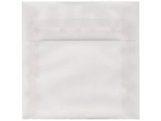 JAM Paper® Square (6 x 6) Translucent Vellum [see through] Envelope - Clear - 25 envelopes per pack