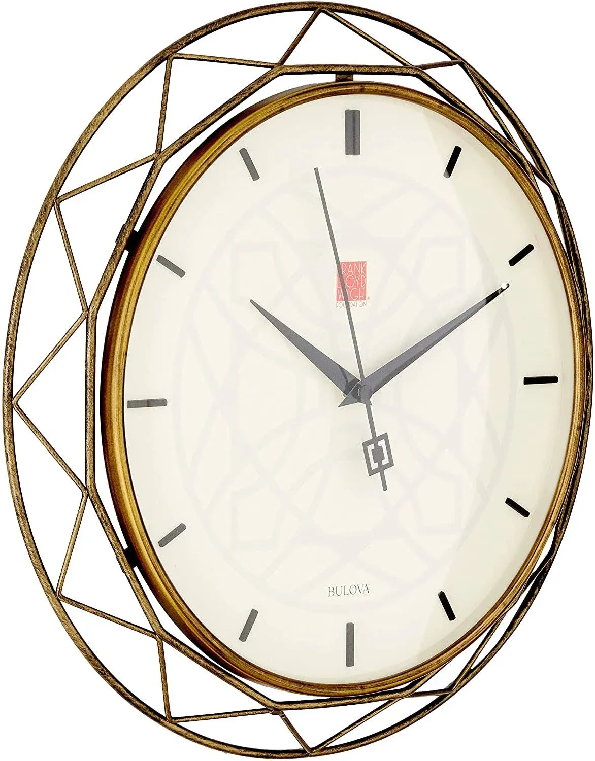 Bulova C4834 Frank Lloyd Wright Luxfer Prism Wall Clock