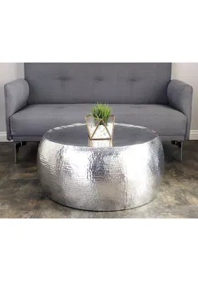 Monroe Lane Contemporary Aluminum Coffee Table, Silver