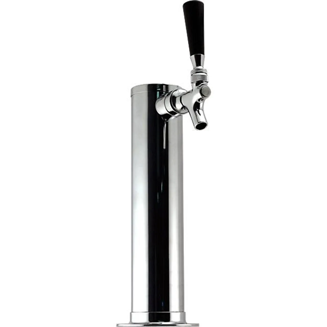 Beverage Factory Single Tap Chrome Draft Kegerator beer tower, 2 1/2" Diameter