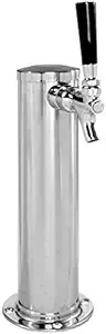 Single Tap Chrome Draft Beer Kegerator Tower - 2 1/2" Diameter