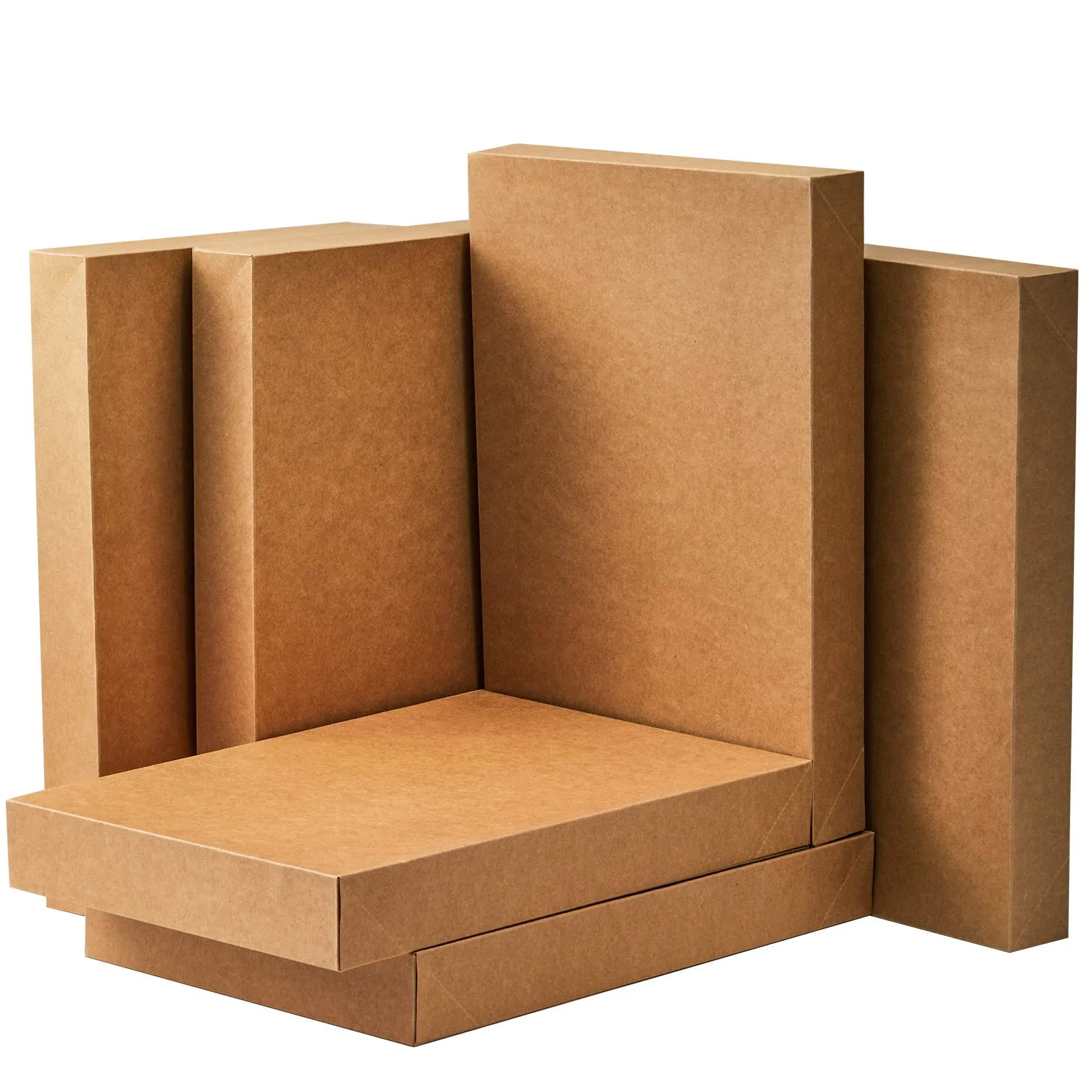 Syncfun 12 Pcs Kraft Brown Gift Boxes with Tissue Paper Large Shirt Boxes