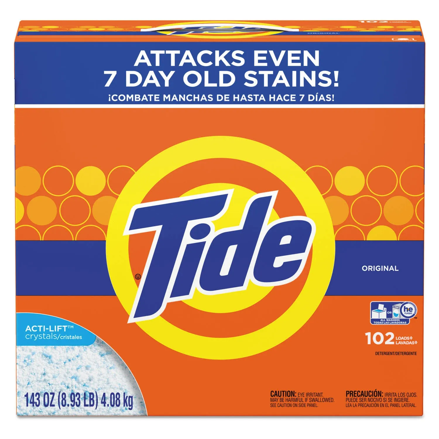 Tide Powder Laundry Detergent, Original, 102 Loads 143 oz