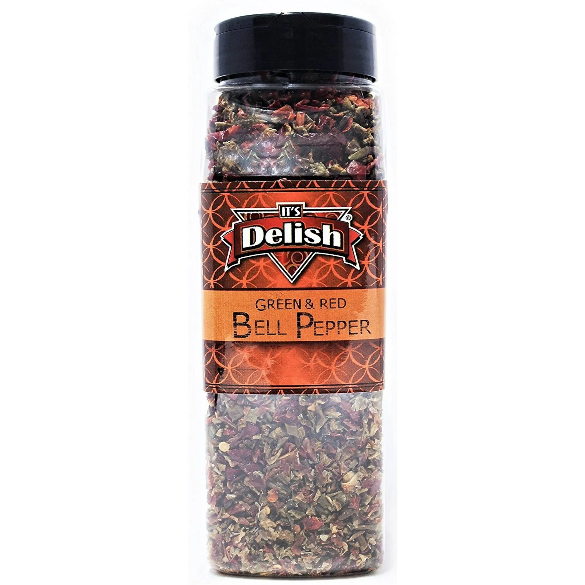 Dehydrated Dried Red and Green Bell Peppers Mix by It's Delish – 9 Oz Large Jar – Sealed to Maintain Freshness – Chopped & Dried Vegetable Spice Seasoning