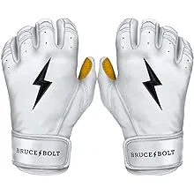 Bruce Bolt Batting Gloves Short Cuff Premium Pro - White - S