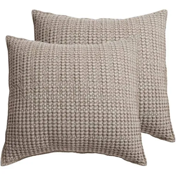 Levtex Home Mills Waffle Euro Sham, Set of 2 - Taupe