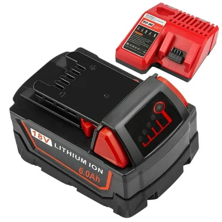 18V Battery and Charger for Milwaukee M18 Battery with Milwaukee Battery Char...