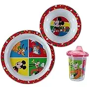 Mickey Mouse 3pc PP Dinner Set in Open Box (Plate, Bowl and Cup)