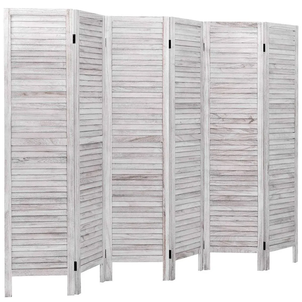 Costway 6 Panel Room Divider Furniture Classic Venetian Wooden Slat Home