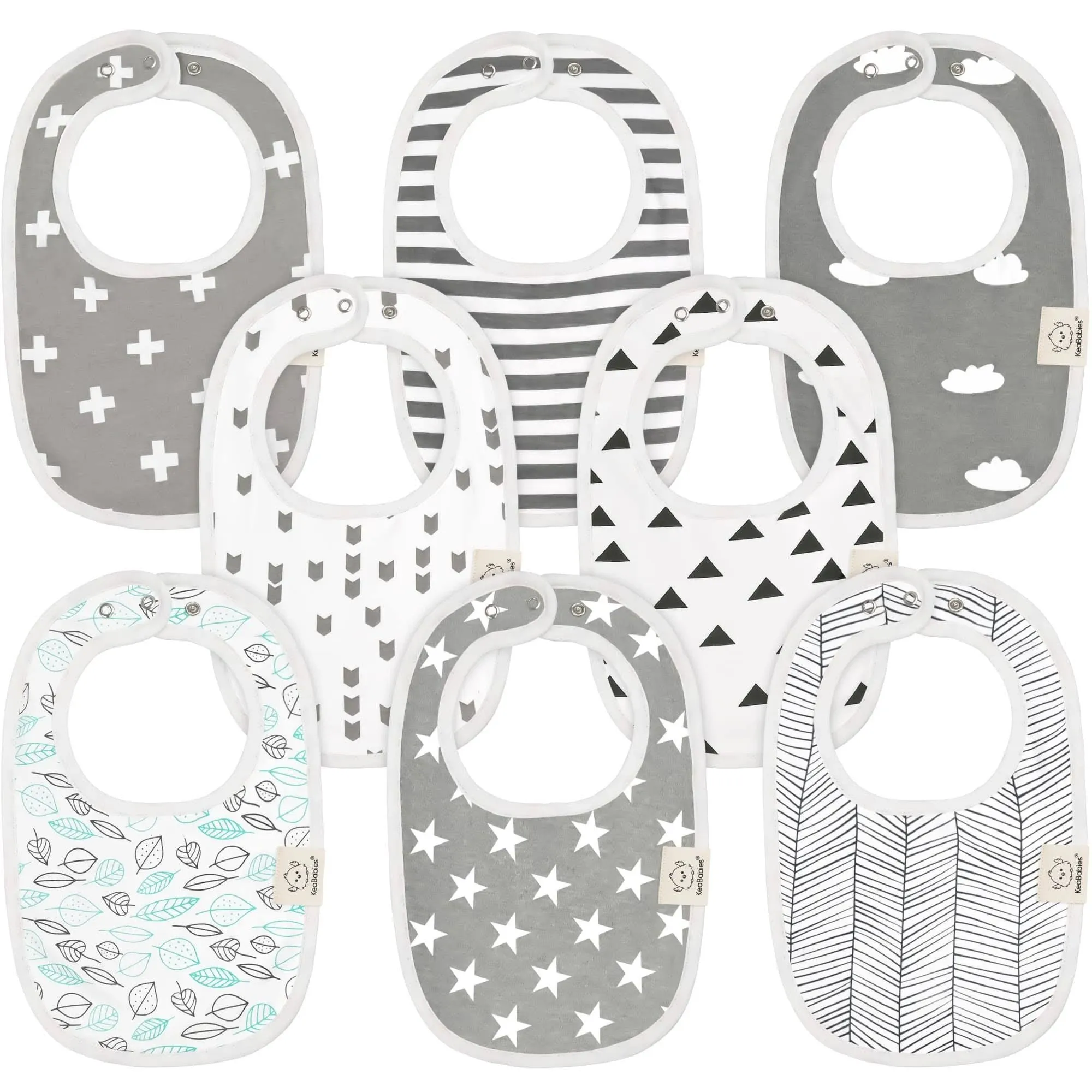 KeaBabies 8-Pack Baby Drool Bibs