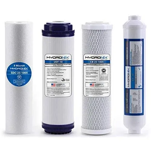 Hydronix 5 Stage 4pc Reverse Osmosis RO Water Filter Cartridges Pre & Post Replacement