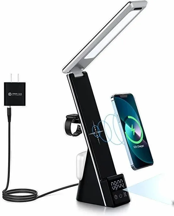 LumiCharge Lumi-Mini 7 in 1 Multifunctional LED Desk Lamp with Wireless Charger