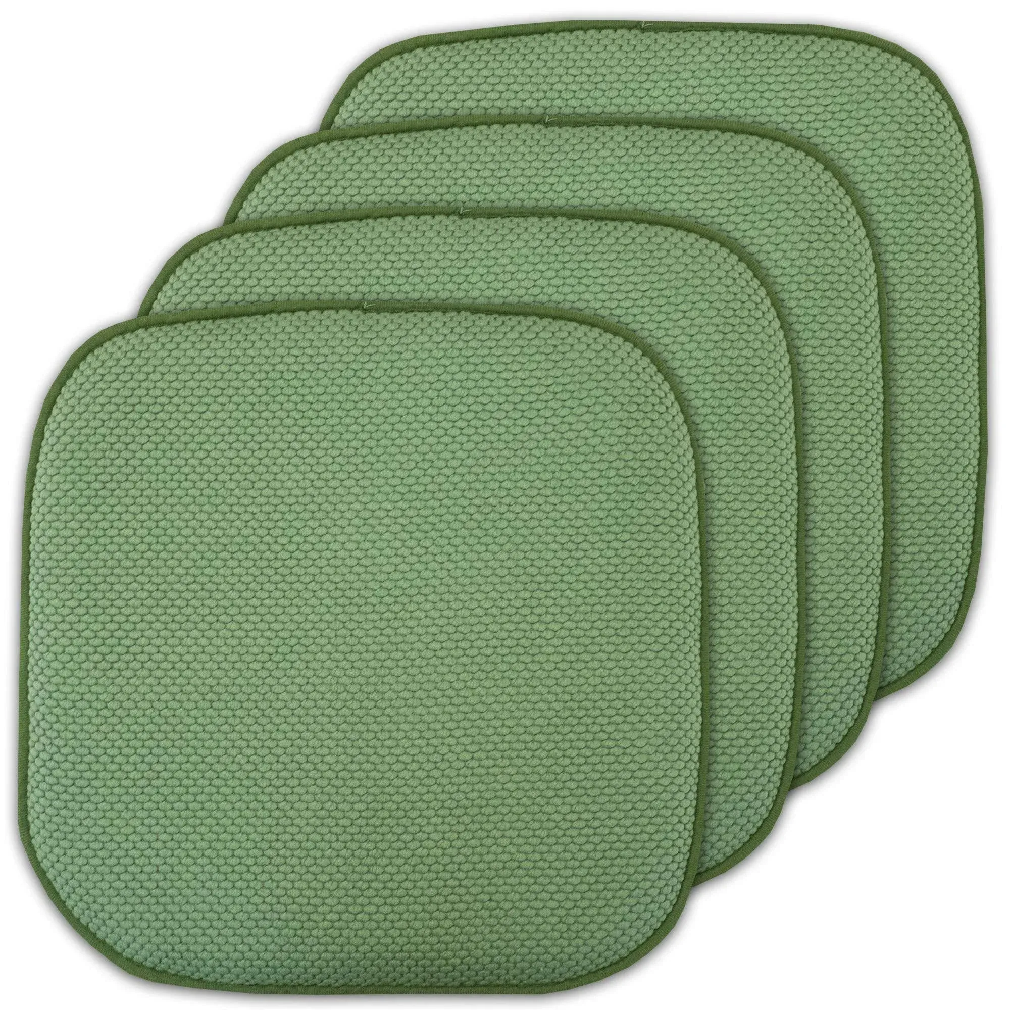 Sweet Home Collection 4 Pack Memory Foam Honeycomb Nonslip Back 16" x16" Chair ...