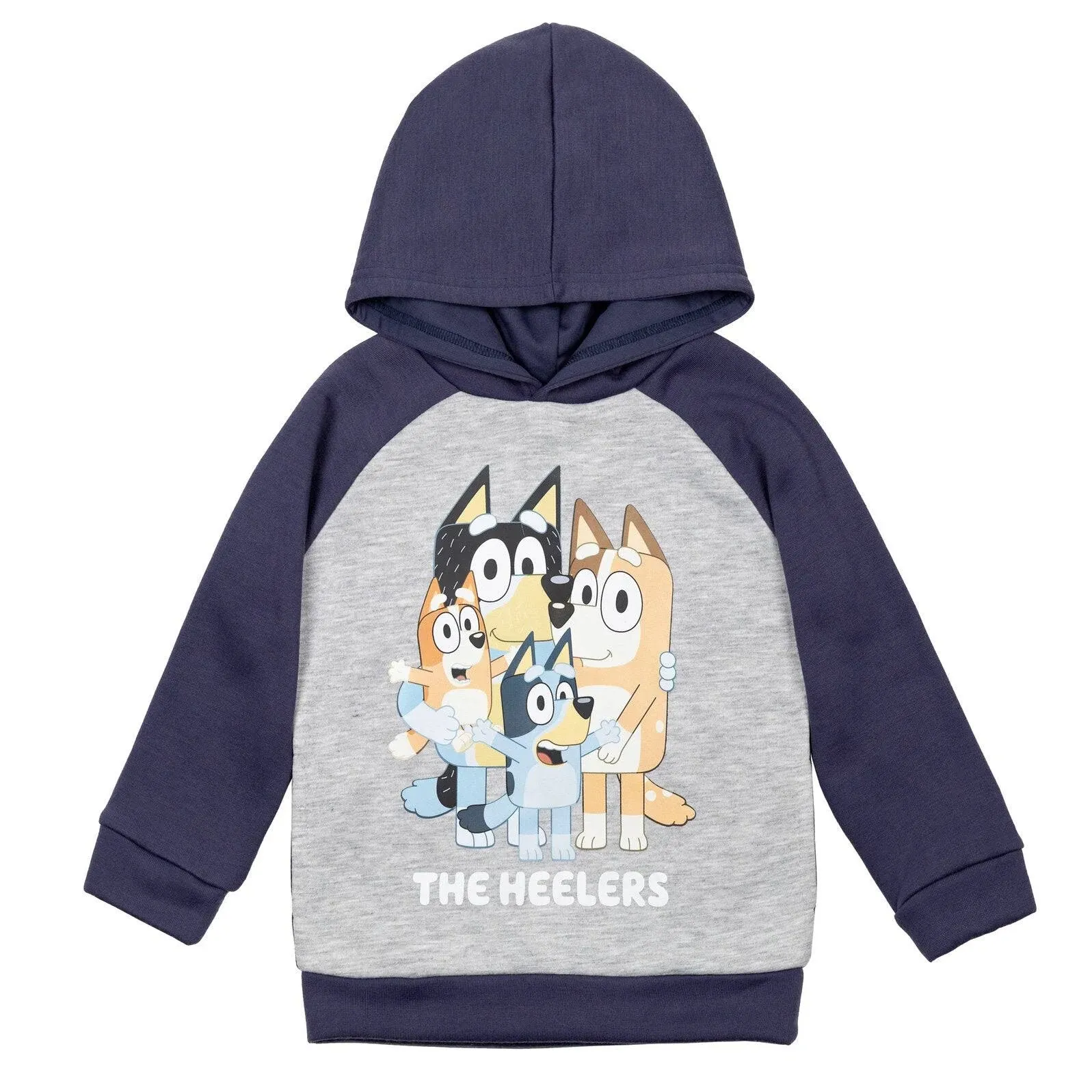 Bluey Mom Bingo Big Boys Fleece Hoodie Grey/Navy 10-12