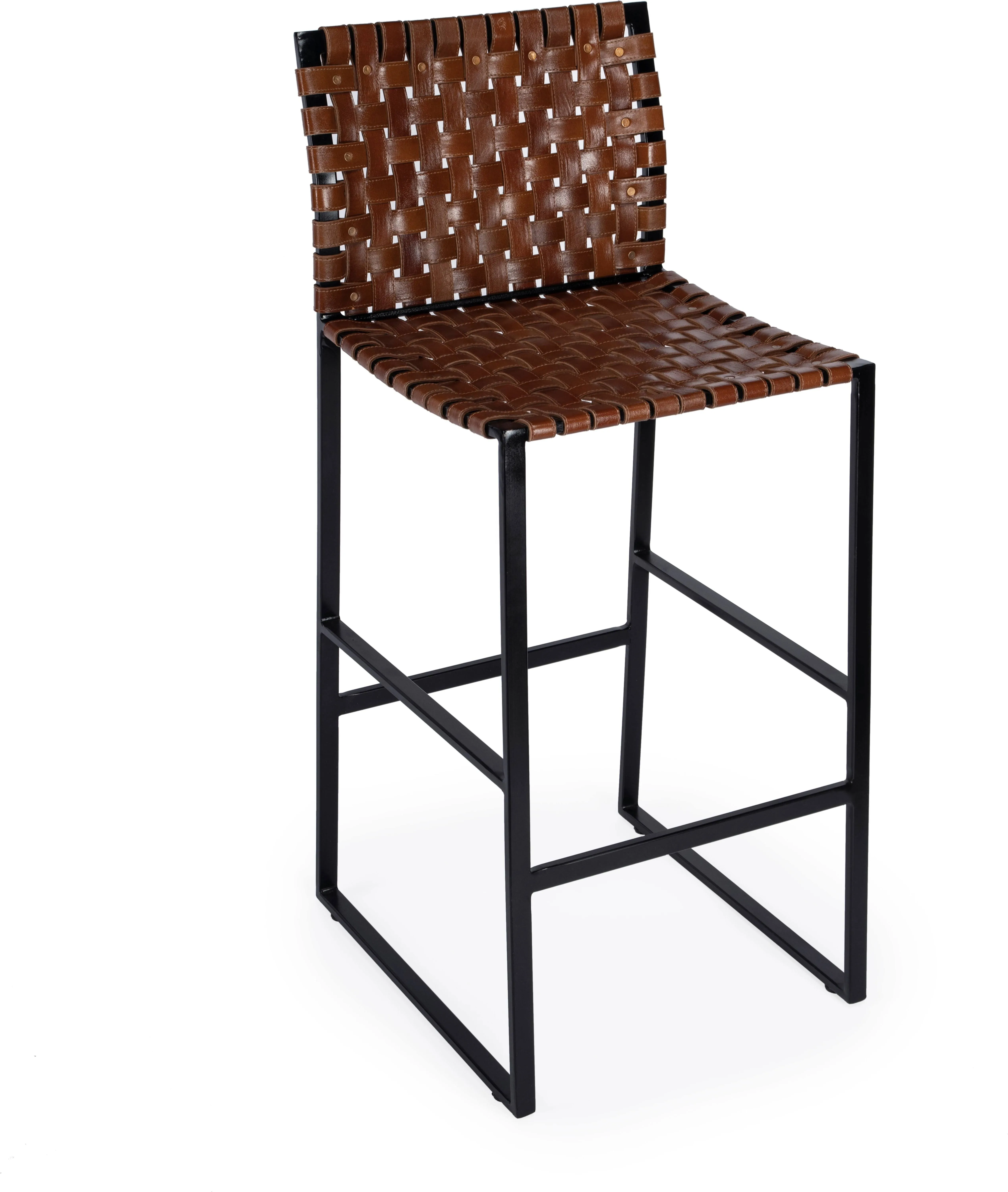 Butler Urban Brown Woven Leather Bar Stool