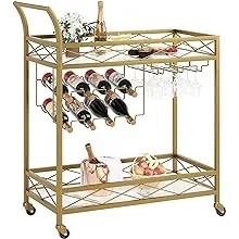 Idealhouse Gold 2 Tier Bar Cart