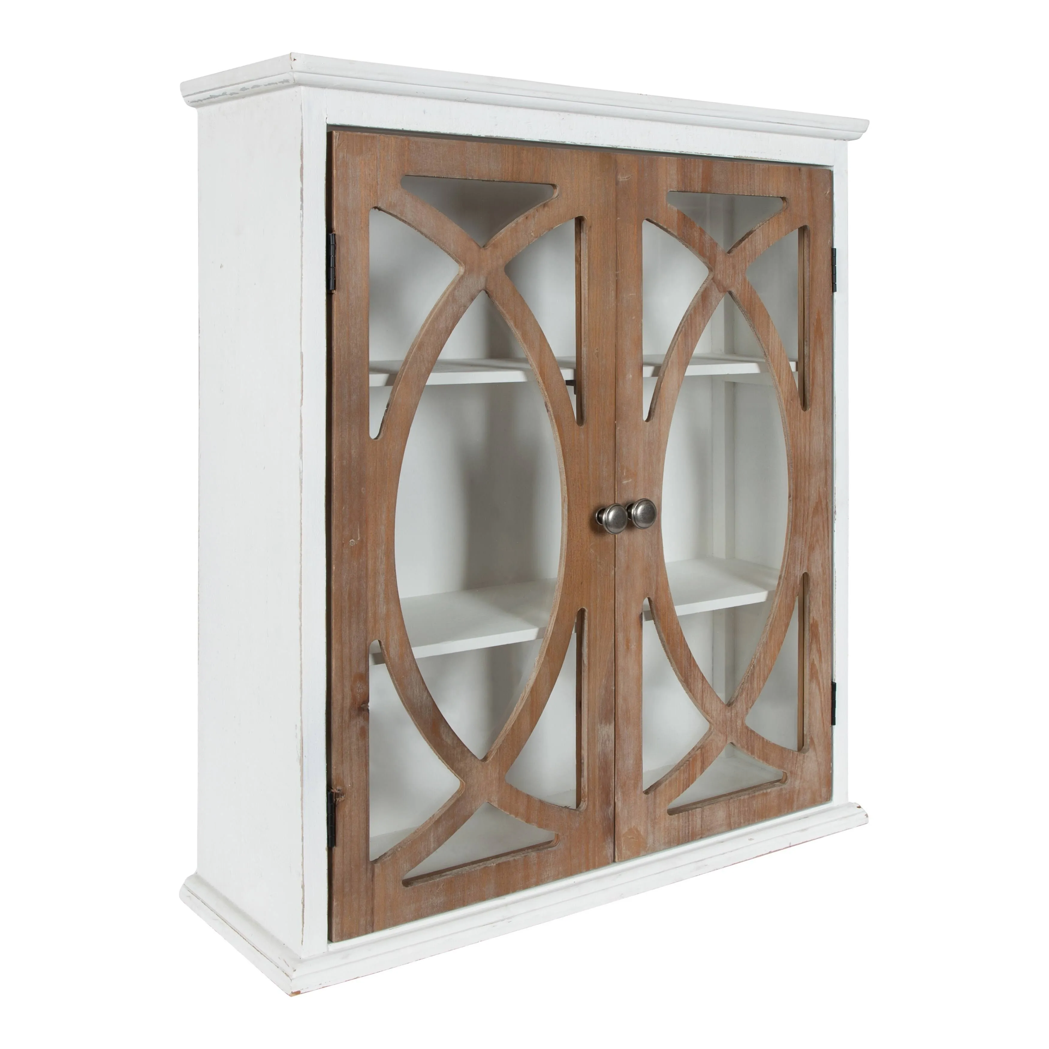 Kate and Laurel Quinlan Decorative Wood Wall Cabinet White and