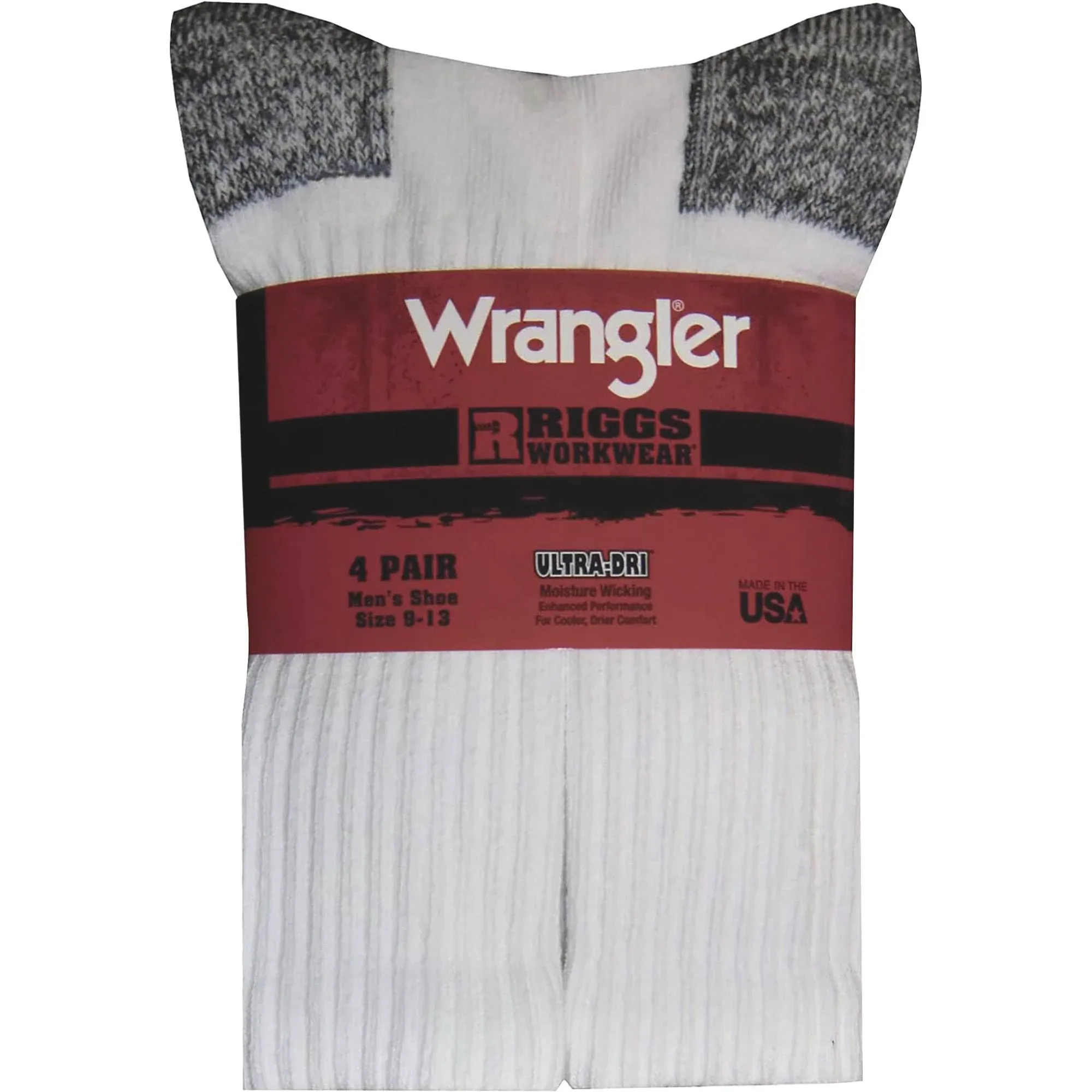 Wrangler Men's Ultra-Dri Cushion Work Crew Boot Socks