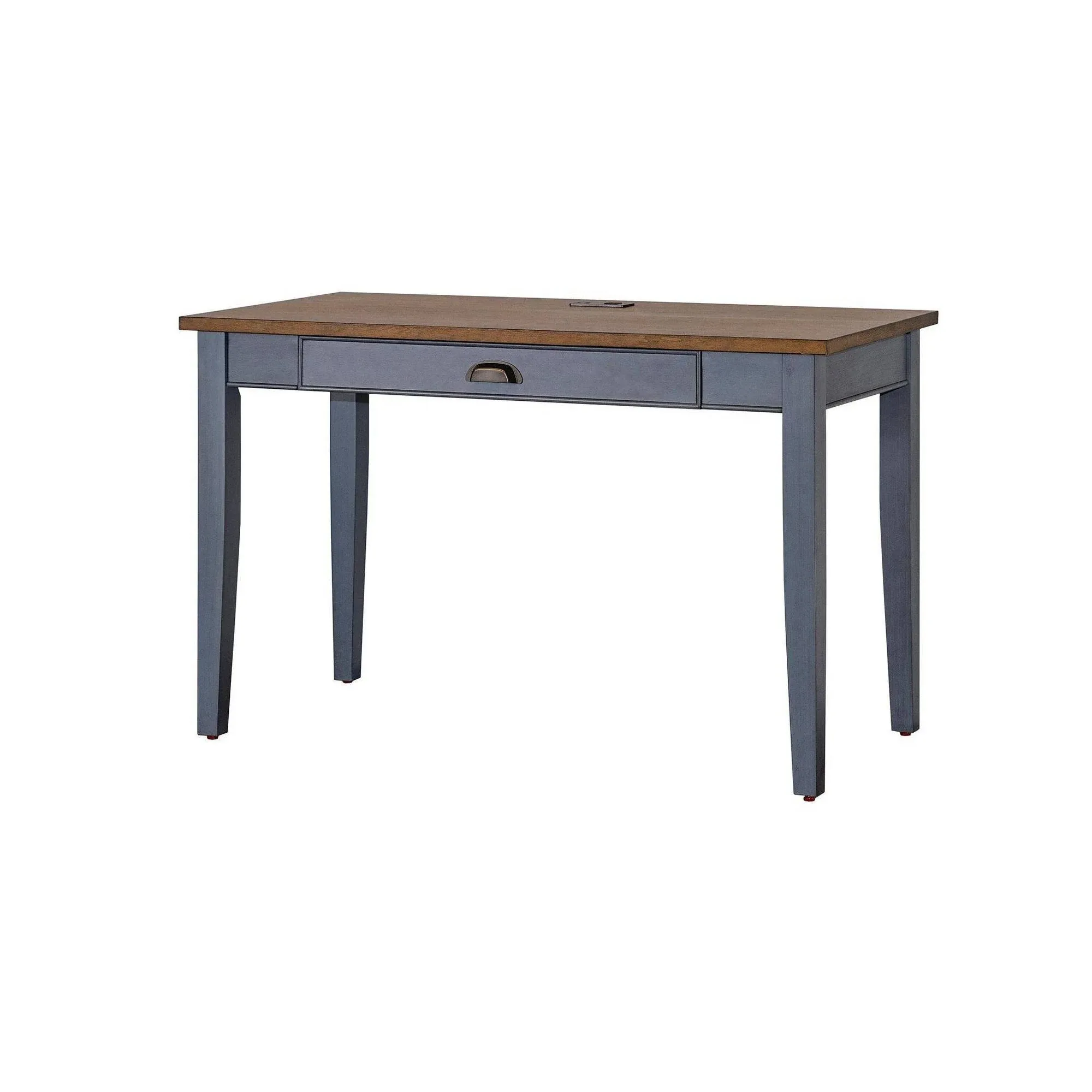 Martin Furniture Farmhouse Wood Writing Desk, Writing Table, Office Desk, Blue