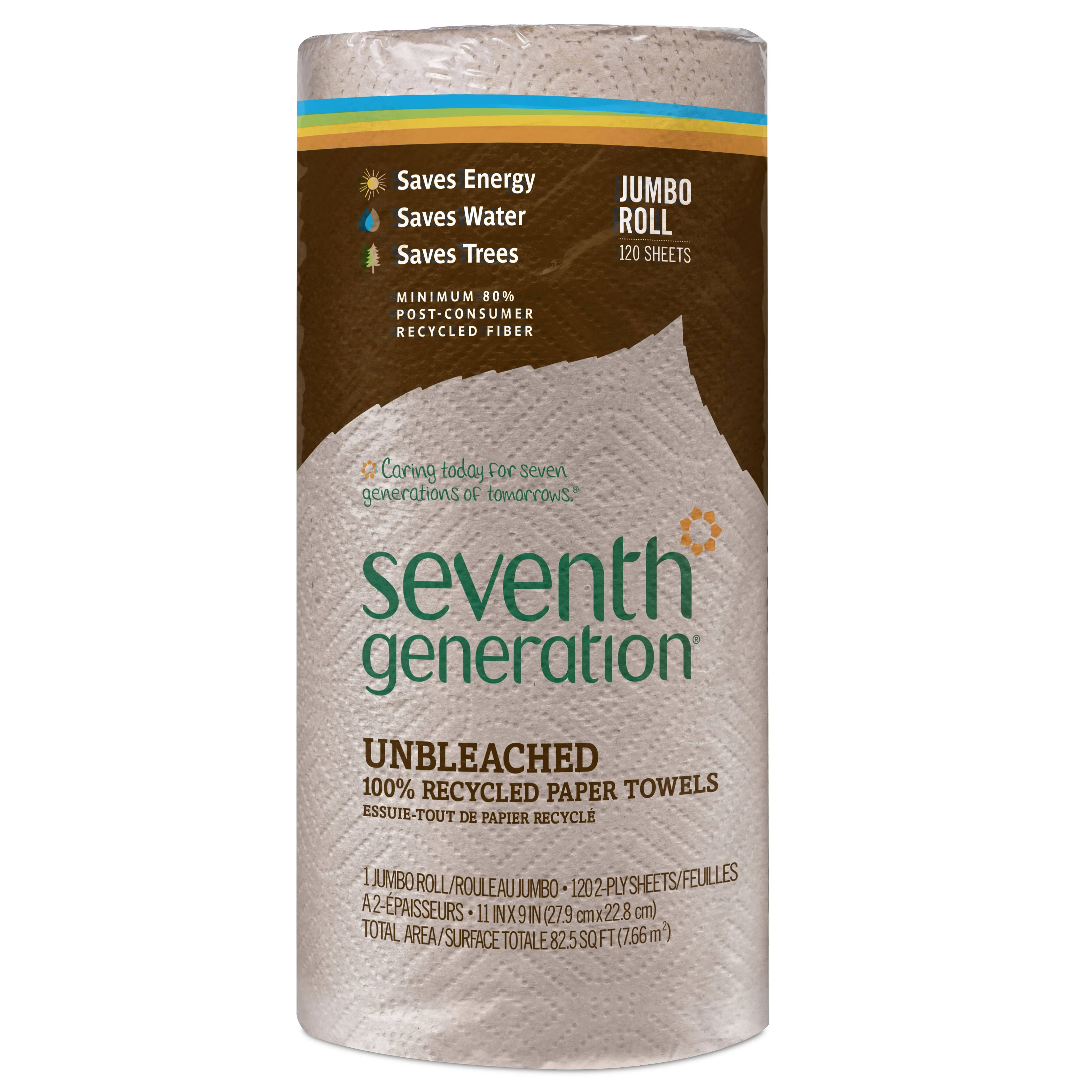 Seventh Generation Natural Unbleached 100% Recycled Paper Towel Rolls