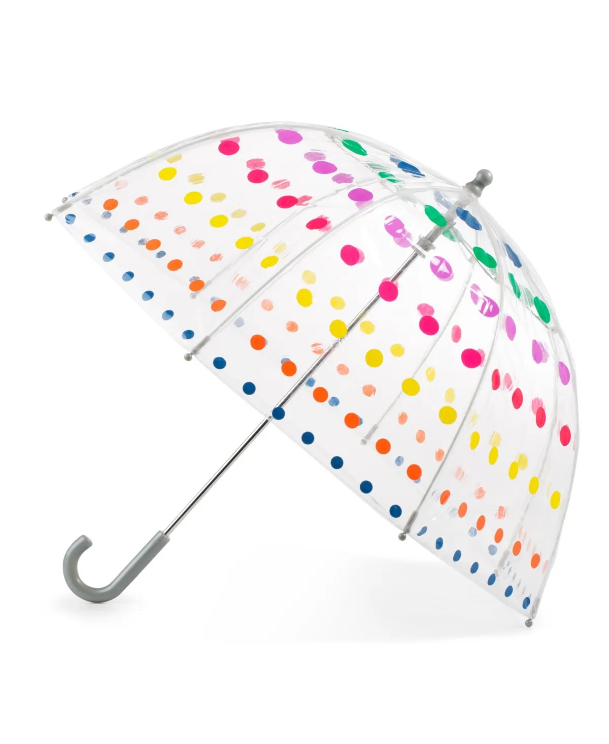 Totes Kids Clear Bubble Kids Umbrella - Perfect for Walking Safety- Child Safe with Pinch-Proof Closure and Easy-Grip Curved Handle Perfect for Small Hands, in Transparent or Colorful Options