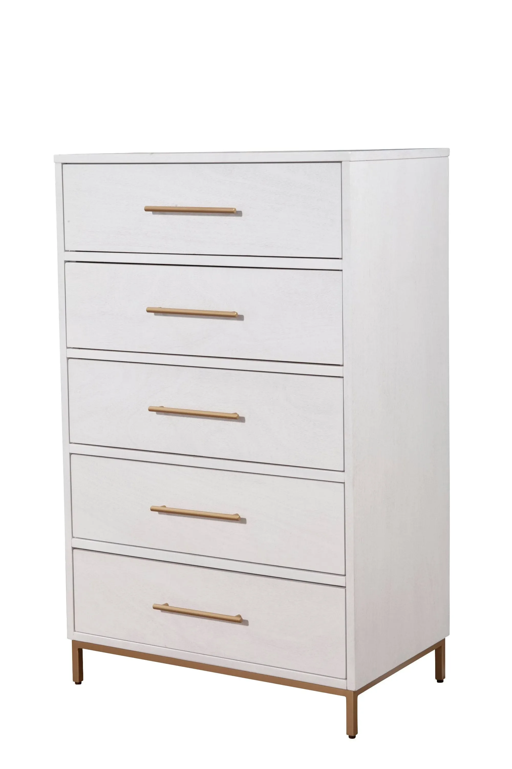 Alpine Furniture Madelyn White Five Drawer Chest