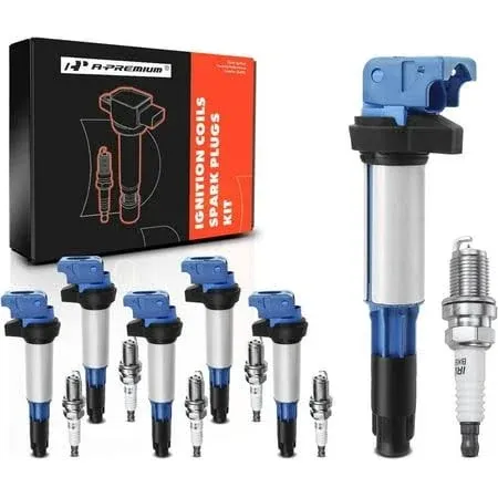 A-premium Set of 6 (BlueGap: 0.040) Ignition Coil Pack and Iridium Spark Plugs ...