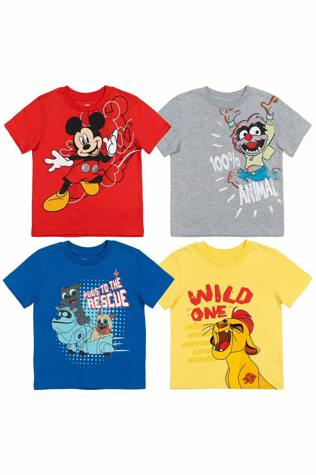 Disney Mickey Mouse Lion Guard Infant Baby Boys 4 Pack Graphic T-Shirts 18 Months