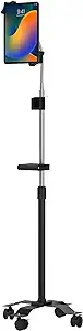 Mobile Floor Stand – CTA Compact, Adjustable Gooseneck Floor Stand with Handle & Swivel Casters for iPad Gen 7-10, iPad Air 4, 12.9”, Surface Pro, Zebra Tablets, & Other 7-13” Tablets (PAD-CGSH)