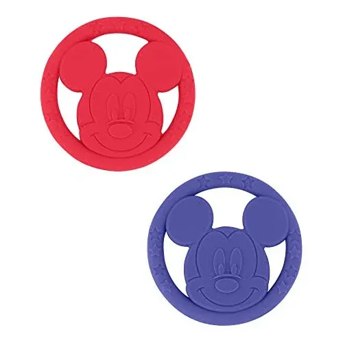 Disney Baby Mickey Minnie Winnie 2-Pack Silicone Teether Toy Set, BPA Free