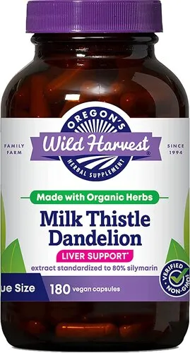 Oregon's Wild Harvest Milk Thistle Dandelion Organic 180 Vegan Capsules