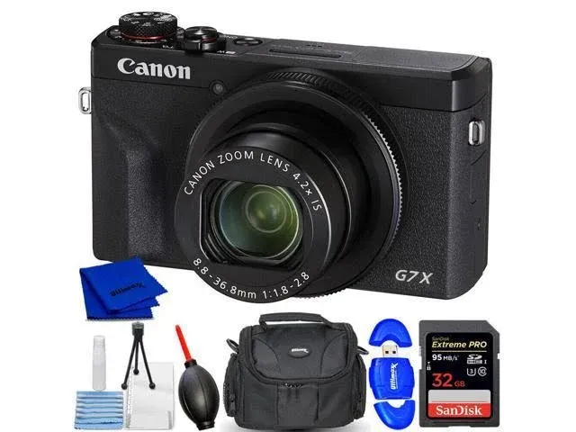 Canon PowerShot G7 X Mark III Digital Camera (Silver #3638C001) with Basic Starter Bundle (Renewed)