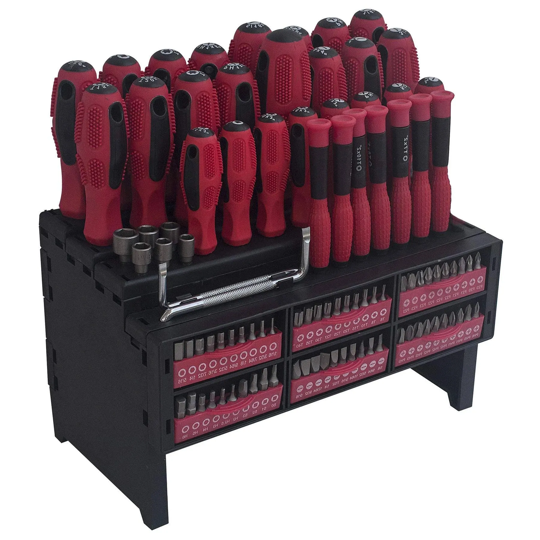 King Screwdriver and Bit Set with Rack Set (100-PC)