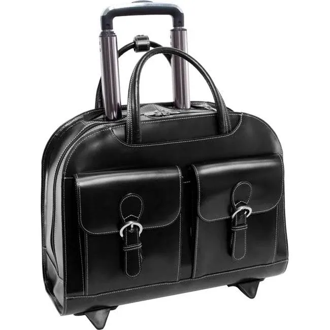 McKlein W Series Laptop Briefcase, Black Leather (96185A)